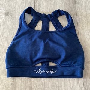 Alphalete Trinity Sports Bra- Navy Blue